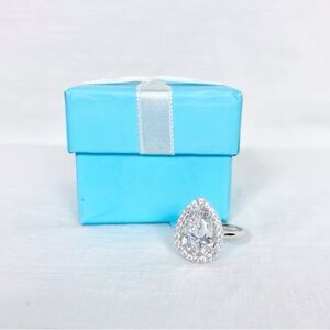 NEW Silver 925 Pear-Shape Ring SZ 8